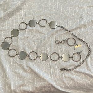 Elegant Silver Circle Link Belt
